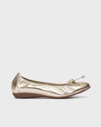 Wonders.com | Gold BO Ballet Flat A-61112 SOFT METAL
