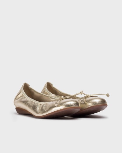 Wonders.com | Gold BO Ballet Flat A-61112 SOFT METAL
