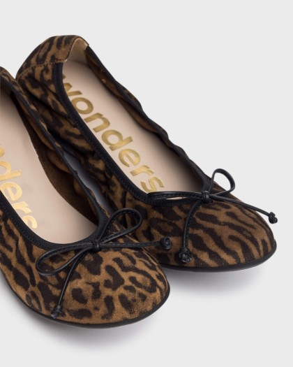 Wonders.com | Animal Print BO Ballet Flat A-61112 CALIPSO/VE