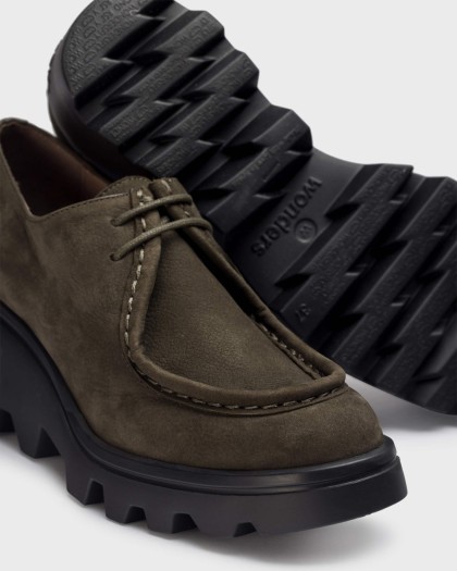 Wonders.com | Green AMALIA Wallaby Shoe G-7005 NUBUK