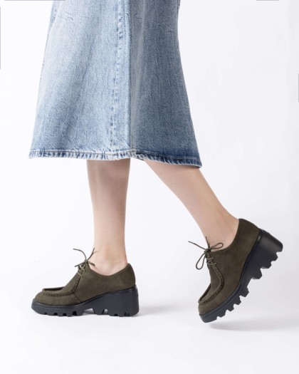Wonders.com | Green AMALIA Wallaby Shoe G-7005 NUBUK