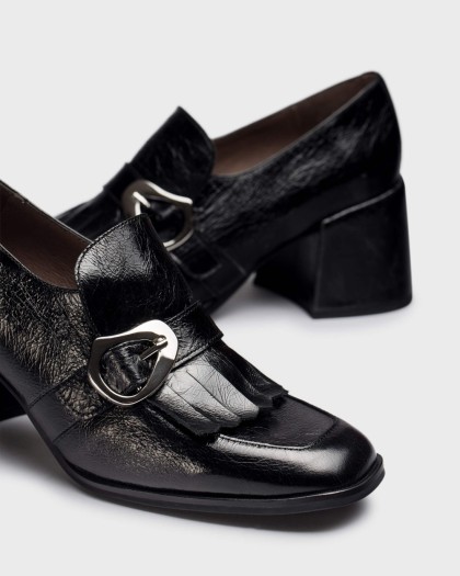 Wonders.com | Black VICTORIA 01 Loafers H-6401 DAMASCO