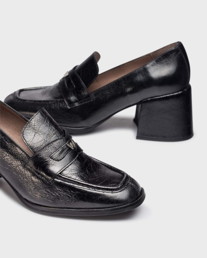 Wonders.com | Black VICTORIA 02 Loafers H-6402 DAMASCO
