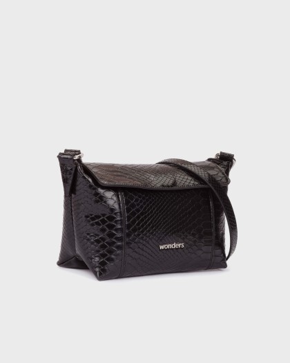 Wonders.com | Bolso NIMA Coco Negro WB-56007 SERPIENTE