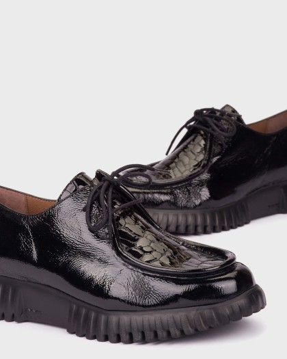 Wonders.com | Wallabee FLEXFLY 23 Negros A-4423 LACK/GAKIL