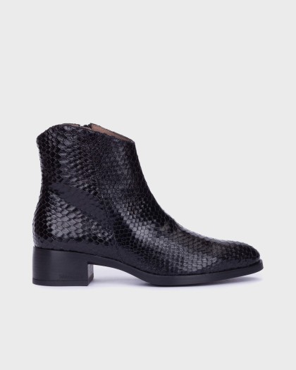 Wonders.com | Botines BONJOUR 01 Serpiente Negro D-1801 DOLMEN