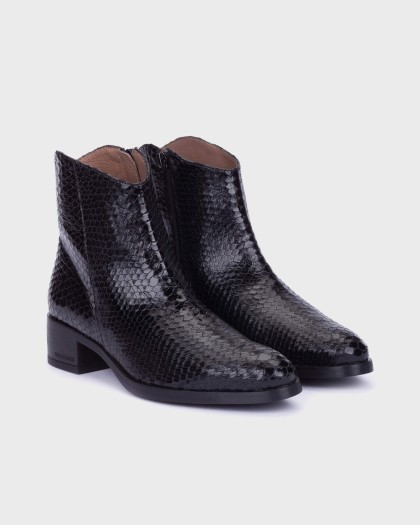 Wonders.com | Botines BONJOUR 01 Serpiente Negro D-1801 DOLMEN