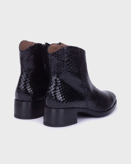 Wonders.com | Botines BONJOUR 01 Serpiente Negro D-1801 DOLMEN