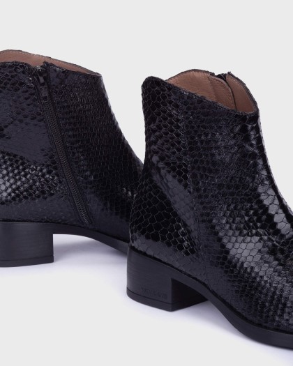 Wonders.com | Botines BONJOUR 01 Serpiente Negro D-1801 DOLMEN